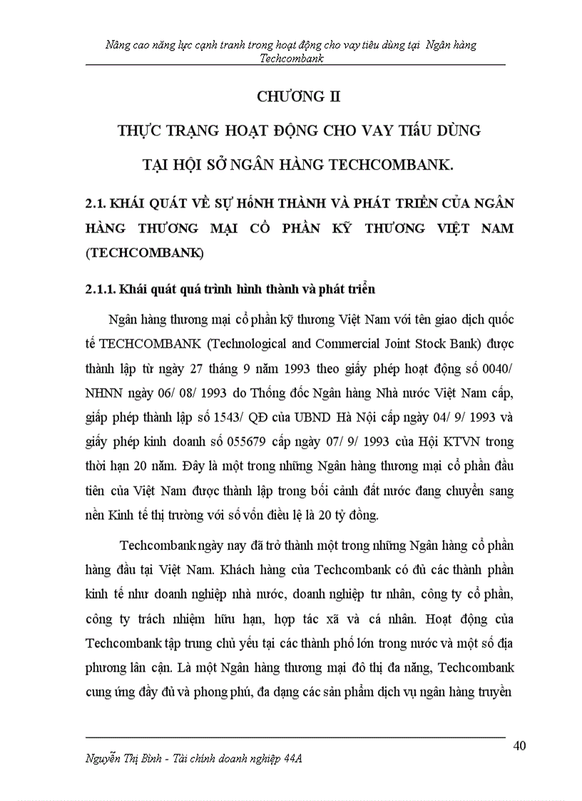 image for page Nâng cao năng lực cạnh tranh trong họat động cho vay tiêu dùng tại hội sở ngân hàng thương mại cổ phần kỹ thương Việt Nam