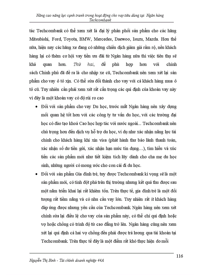 image for page Nâng cao năng lực cạnh tranh trong họat động cho vay tiêu dùng tại hội sở ngân hàng thương mại cổ phần kỹ thương Việt Nam
