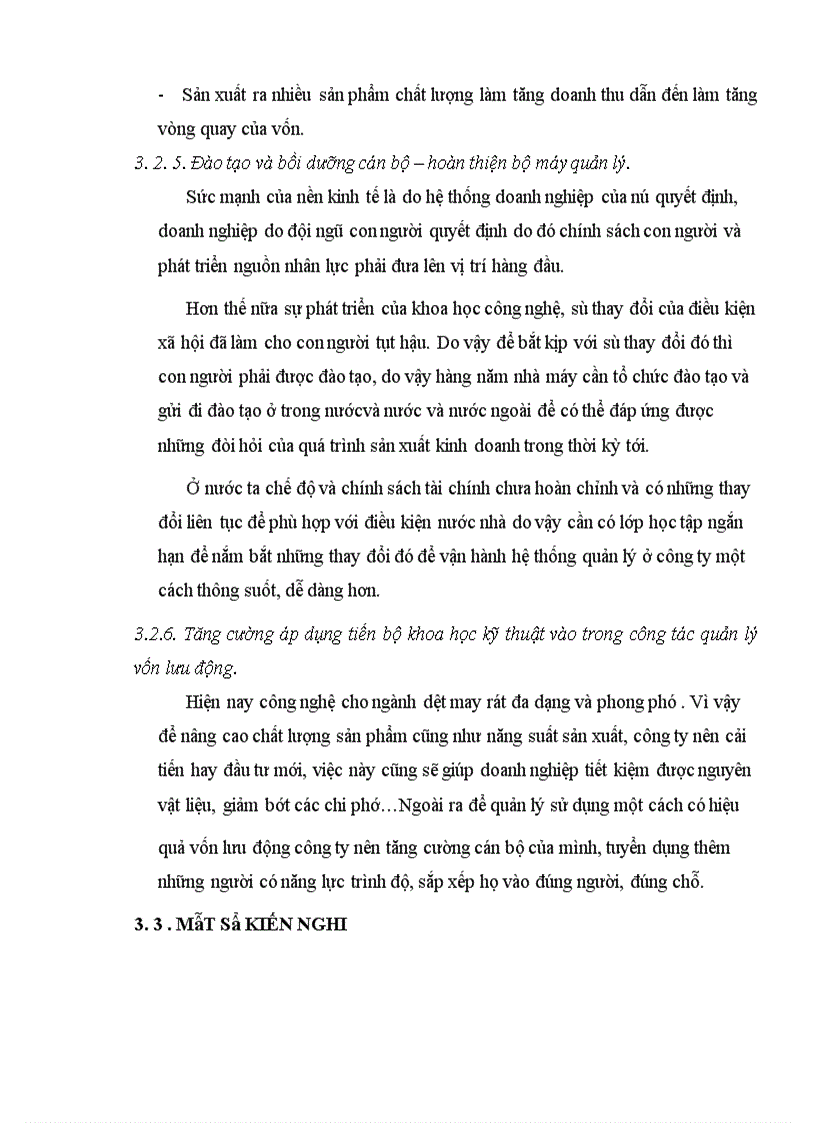 image for page Một số biện pháp nâng cao hiệu quả sử dụng vốn lưu động tại Công ty cổ phần may Hồ Gươm