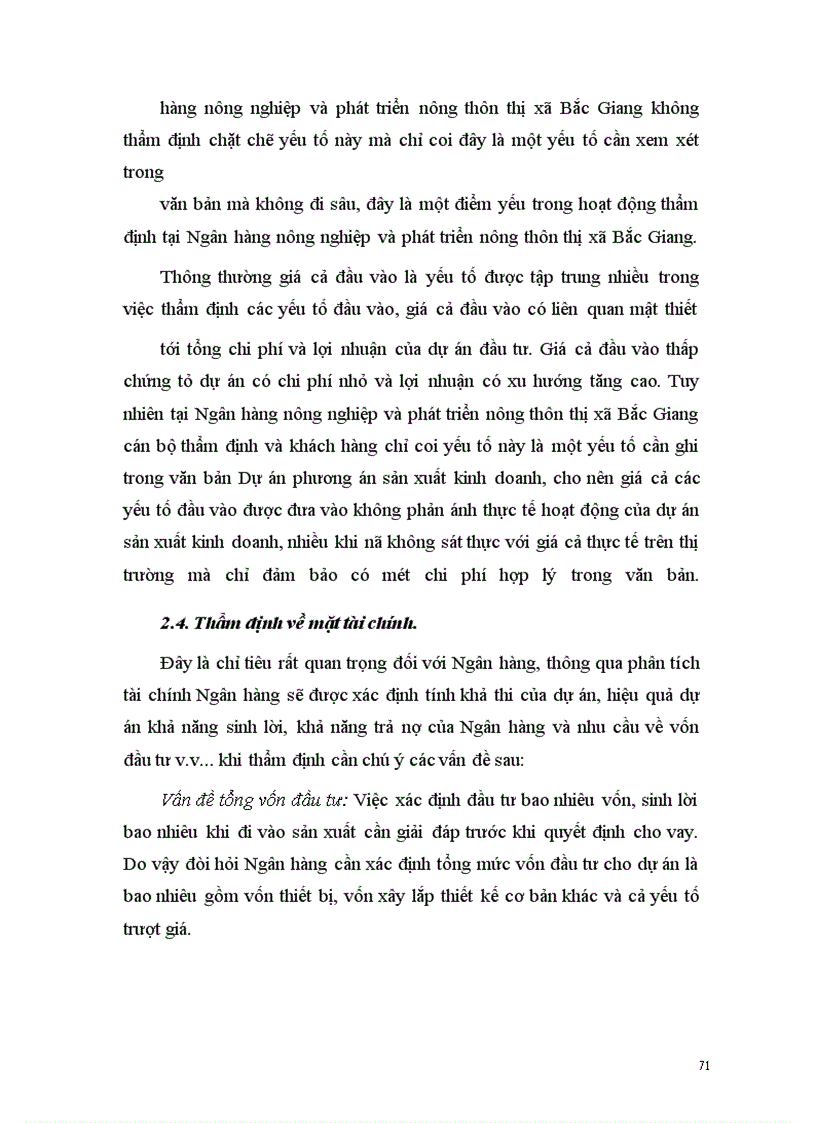 image for page Hoàn thiện hoạt động thẩm định dự án đầu tư tạo Ngân hàng nông nghiệp và phát triển nông thôn thị xã Bắc Giang