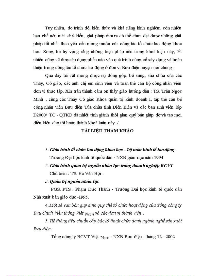 image for page Các biện pháp hoàn thiện công tác tổ chức lao động tại Bưu điện huyện Tủa chùa