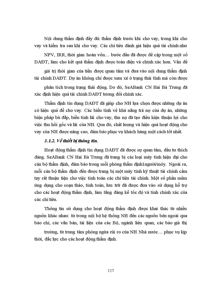 image for page Công tác thẩm định dự án đầu tư tại SeABank chi nhánh Hai Bà Trưng