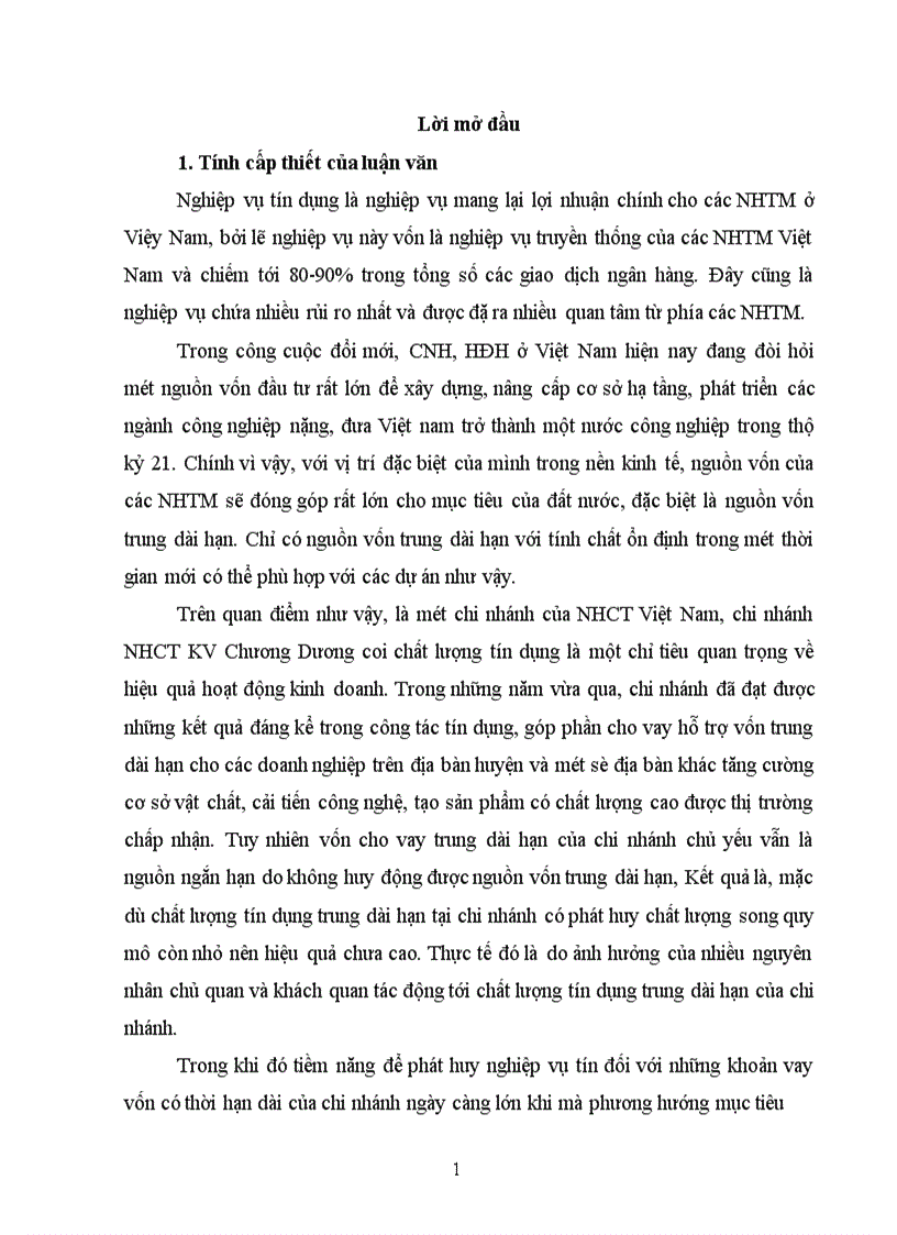 image for page Giải pháp nâng cao chất lượng tín dụng trung dài hạn tại chi nhánh NHCT KV Chương Dương