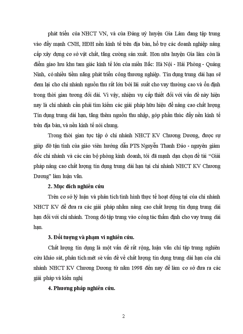 image for page Giải pháp nâng cao chất lượng tín dụng trung dài hạn tại chi nhánh NHCT KV Chương Dương