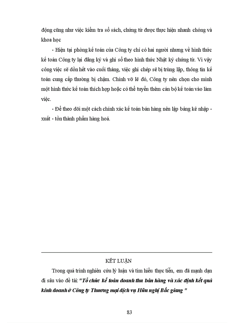 image for page Tổ chức kế toán doanh thu bán hàng và xác định kết quả kinh doanh ở Công ty Thương mại dịch vụ Hữu nghị Bắc giang