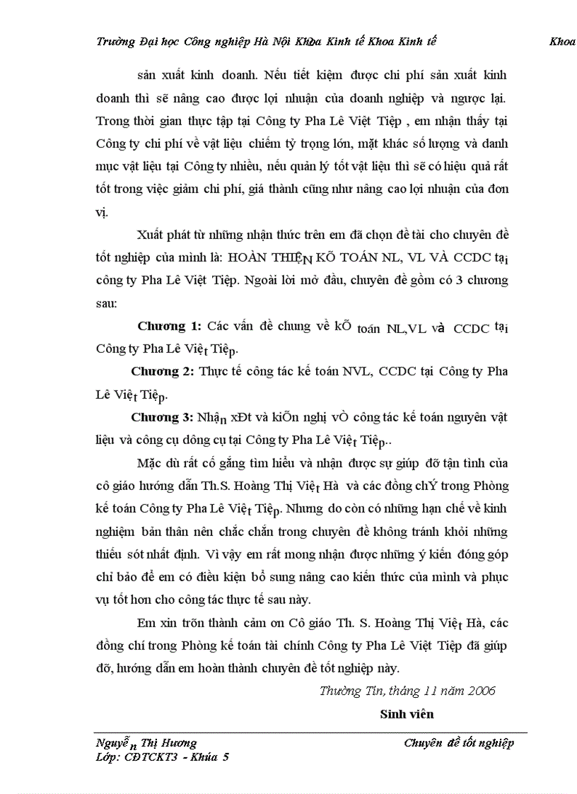 image for page Hoàn thiện kế toán nl,vl và ccdc tại công ty pha lê việt tiệp