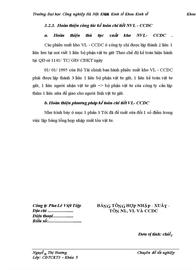image for page Hoàn thiện kế toán nl,vl và ccdc tại công ty pha lê việt tiệp