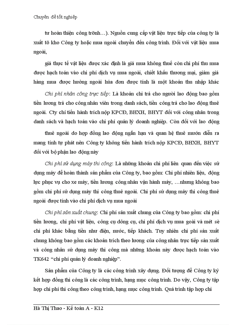 image for page Hoàn thiện hạch toán chi phí sản xuất và tính giá thành sản phẩm xây lắp tại công ty TNHH Thông Hiệp
