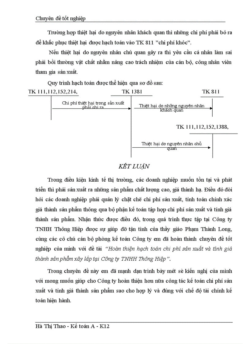 image for page Hoàn thiện hạch toán chi phí sản xuất và tính giá thành sản phẩm xây lắp tại công ty TNHH Thông Hiệp