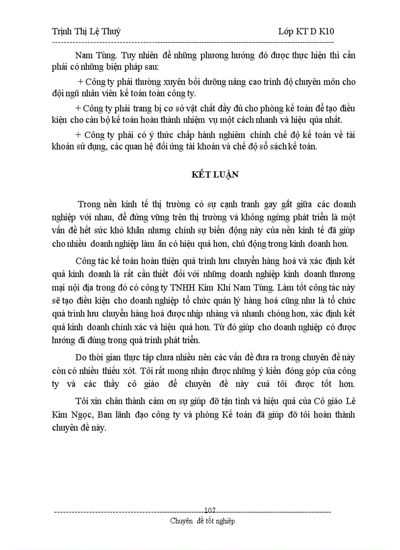 image for page Hoàn thiện công tác kế toán lưu chuyển hàng hoá và xác định kết quả kinh doanh tại Công ty TNHH Kim Khí Nam Tùng