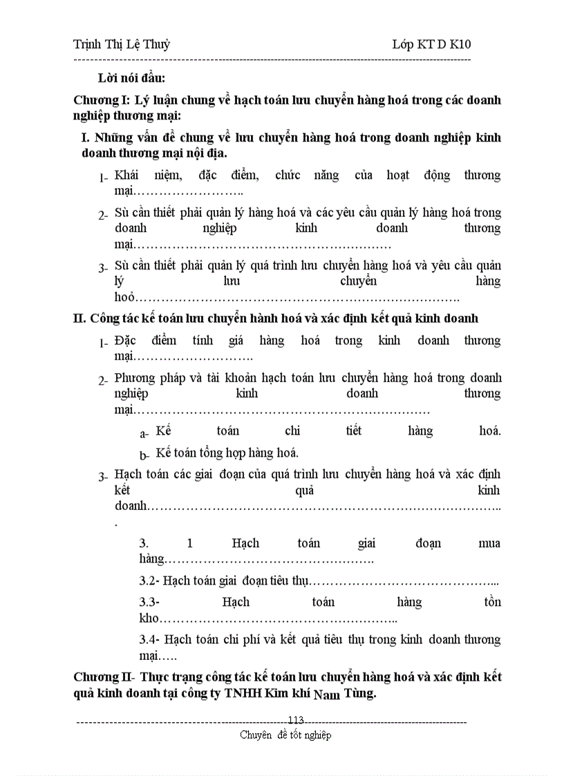 image for page Hoàn thiện công tác kế toán lưu chuyển hàng hoá và xác định kết quả kinh doanh tại Công ty TNHH Kim Khí Nam Tùng