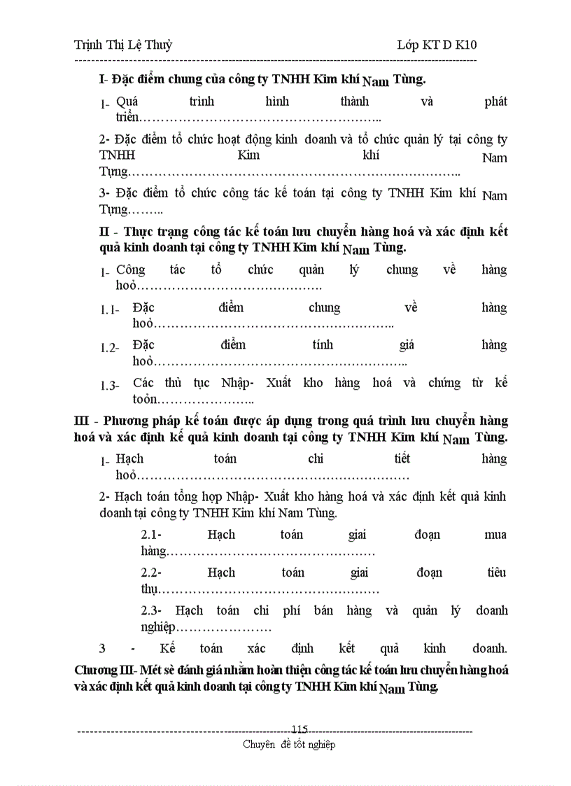image for page Hoàn thiện công tác kế toán lưu chuyển hàng hoá và xác định kết quả kinh doanh tại Công ty TNHH Kim Khí Nam Tùng