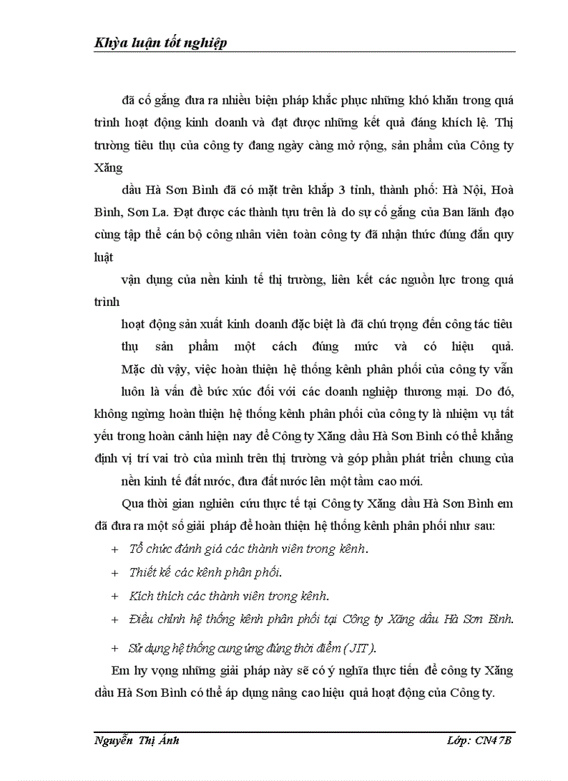 image for page Giải pháp hoàn thiện hệ thống kênh phân phối của Công ty Xăng dầu Hà Sơn Bình