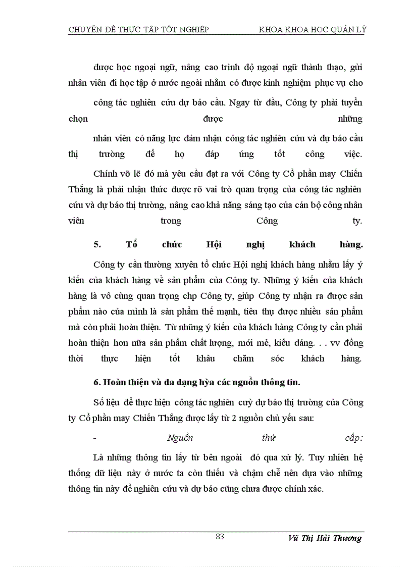 image for page Hoàn thiện công tác nghiên cứu và dự báo thị trường tại Công ty Cổ phần may Chiến Thắng