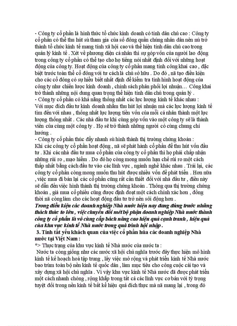 image for page Một số vấn đề về cổ phần hoá các doanh nghiệp thương mại quốc doanh thuộc Sở Thương mại Hà Nội