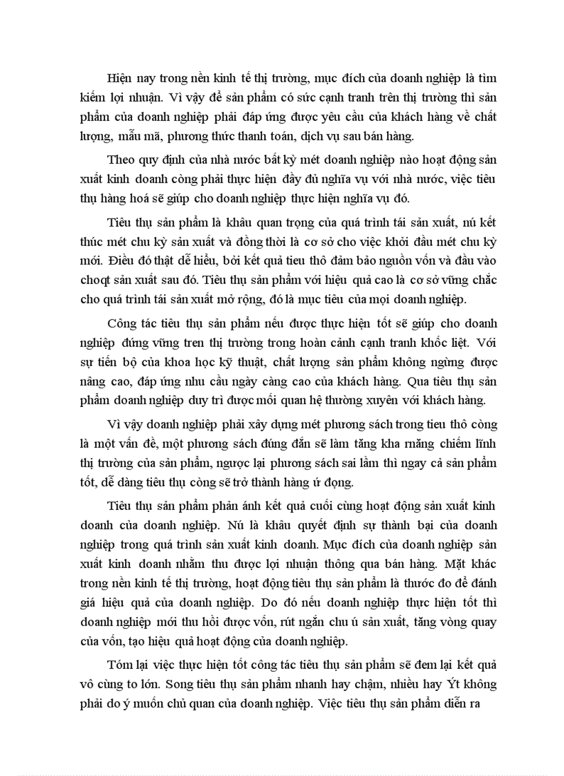 image for page Phân tích thực trạng thị trường tiêu thụ sản phẩm của xí nghiệp và đề xuất một số biện pháp
