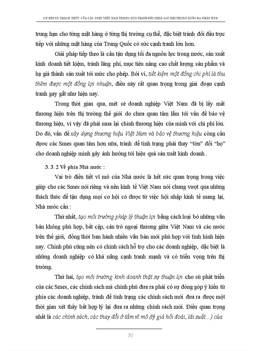 image for page Bàn về những cơ hội và thách thức của các doanh nghiệp vừa và nhỏ Việt Nam trong quá trình hội nhập sau khi Trung Quốc gia nhập WTO