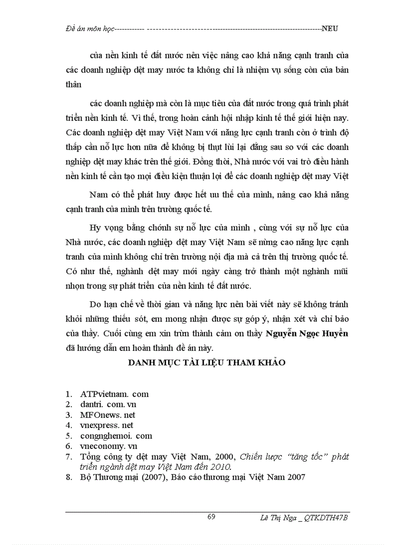 image for page Nâng cao năng lực cạnh tranh ngành dệt may Việt Nam