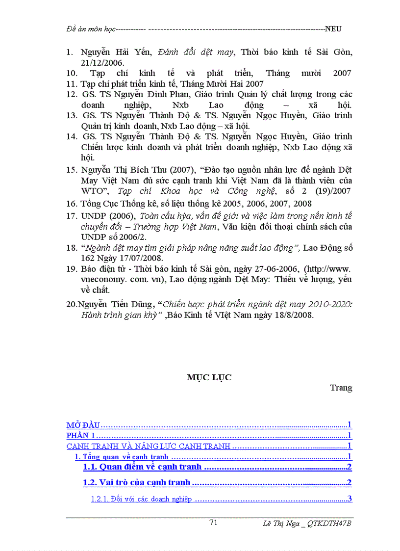 image for page Nâng cao năng lực cạnh tranh ngành dệt may Việt Nam