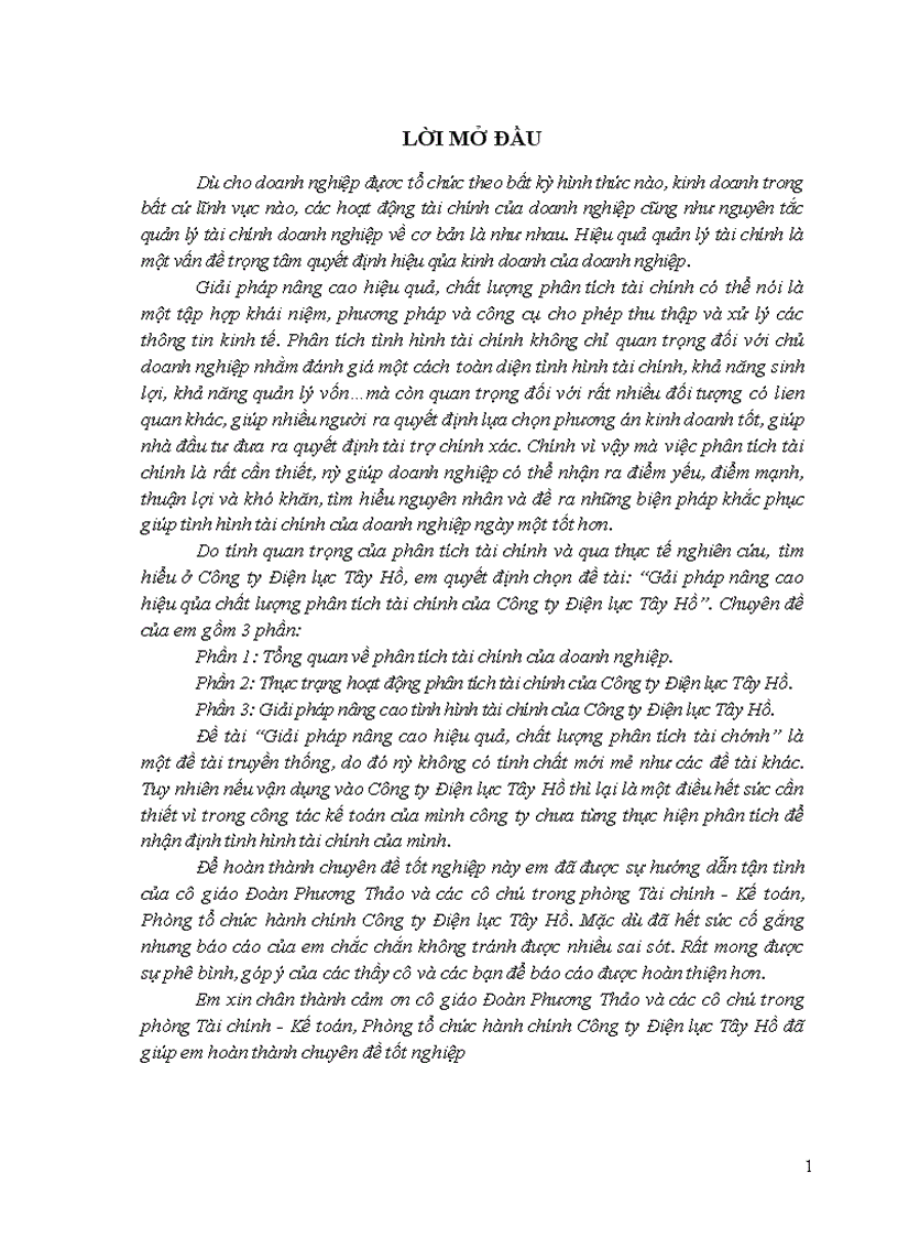 image for page Gải pháp nâng cao hiệu qủa chất lượng phân tích tài chính của Công ty Điện lực Tây Hồ