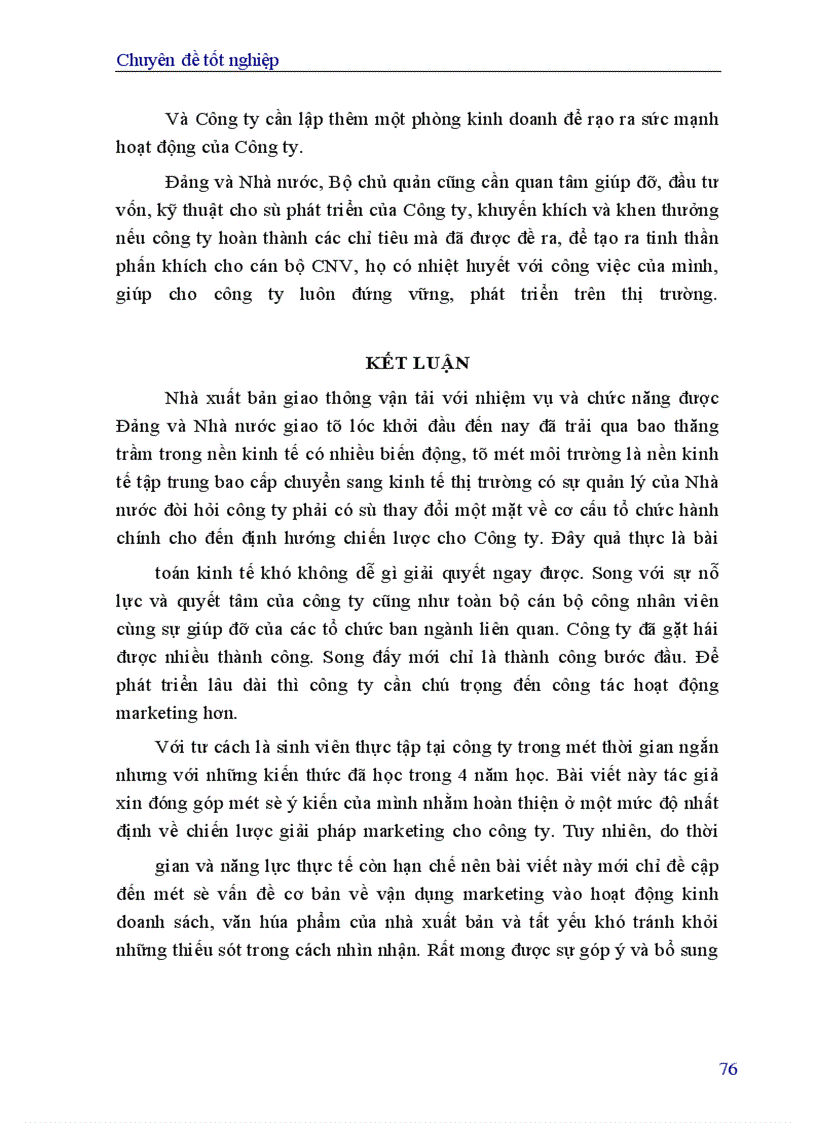 image for page Một số giải pháp marketing nhằm nâng cao hiệu quả sản xuất kinh doanh của Nhà xuất bản Giao thông vận tải