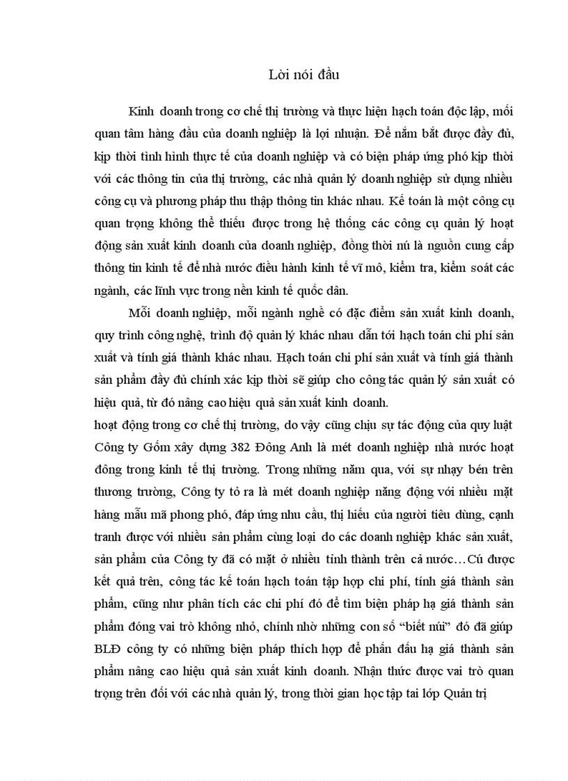 image for page Phân tích chi phí sản xuất, tìm biện pháp hạ giá thành sản phẩm tại công ty gốm xây dựng382 Đông Anh
