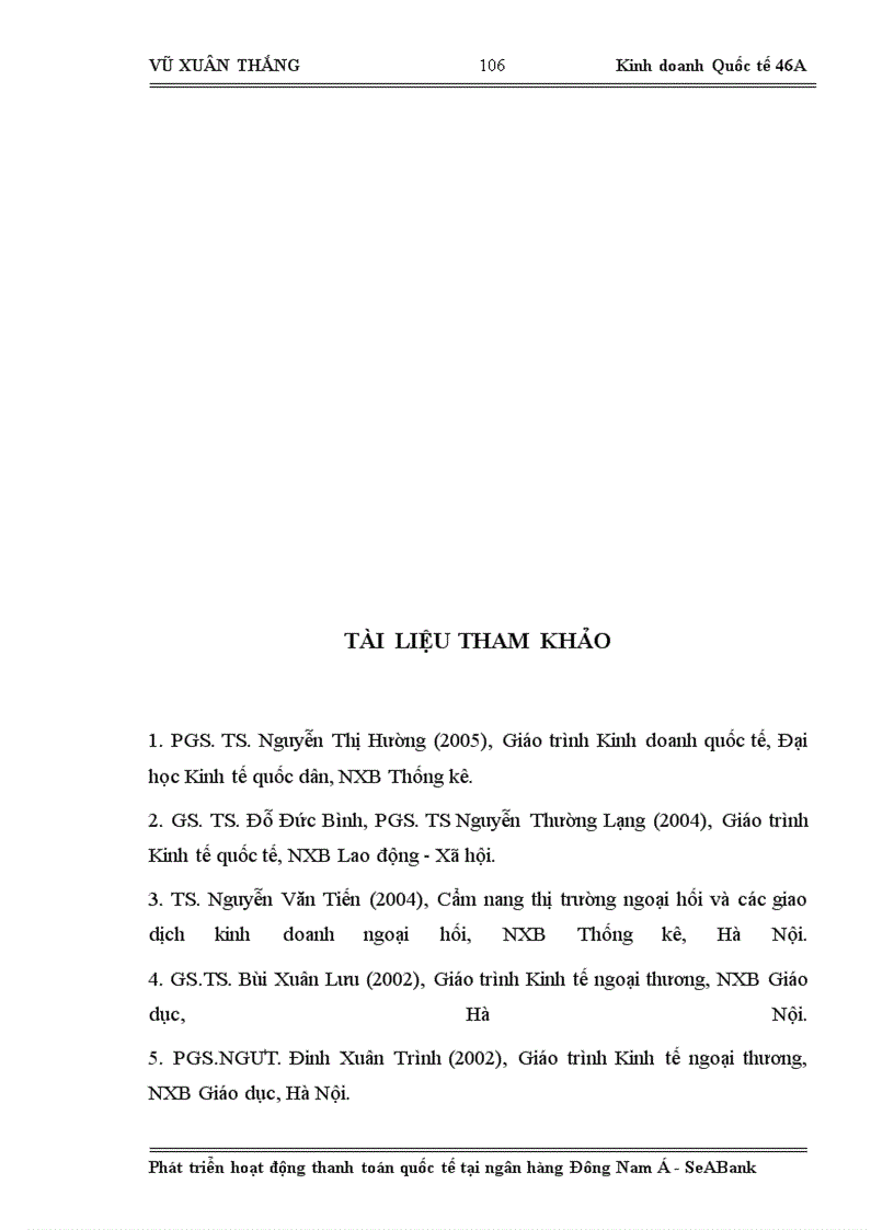 image for page Phát triển hoạt động thanh toán quốc tế tại ngân hàng Đông Nam Á - SeABank