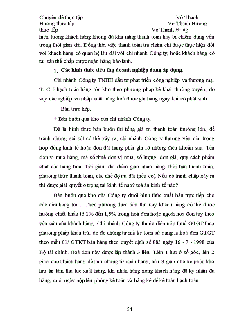 image for page Hoàn thiện công tác hạch toán tiêu thụ hàng hoá và xác định kết quả tiêu thụ tại chi nhánh công ty TNHH đầu tư phát triển công nghiệp và thương mại T.C.I