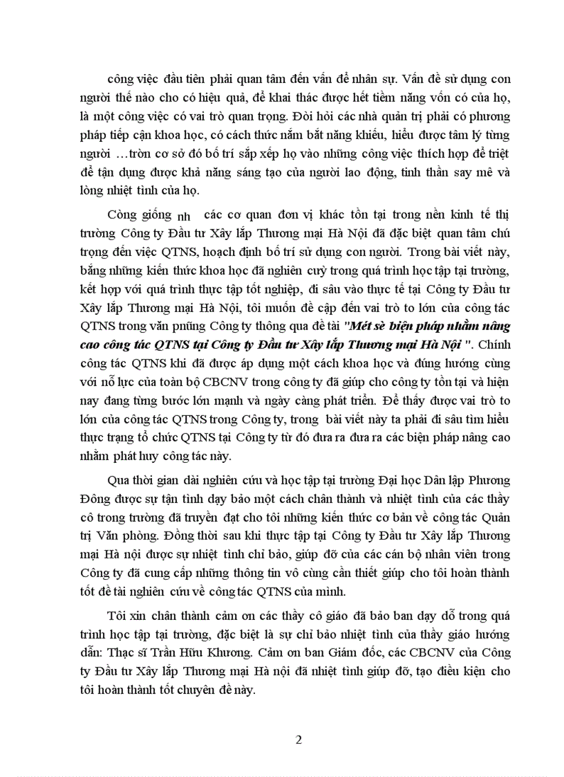 image for page Một số biện pháp nhằm nâng cao công tác QTNS tại Công ty Đầu tư Xây lắp Thương mại Hà Nội