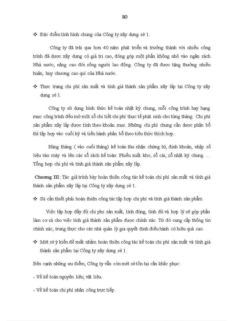 image for page Tổ chức kế toán chi phí sản xuất và tính giá thành sản phẩm tại Công ty Xây dựng số 1 - Tổng Công ty Xây dựng Hà Nội
