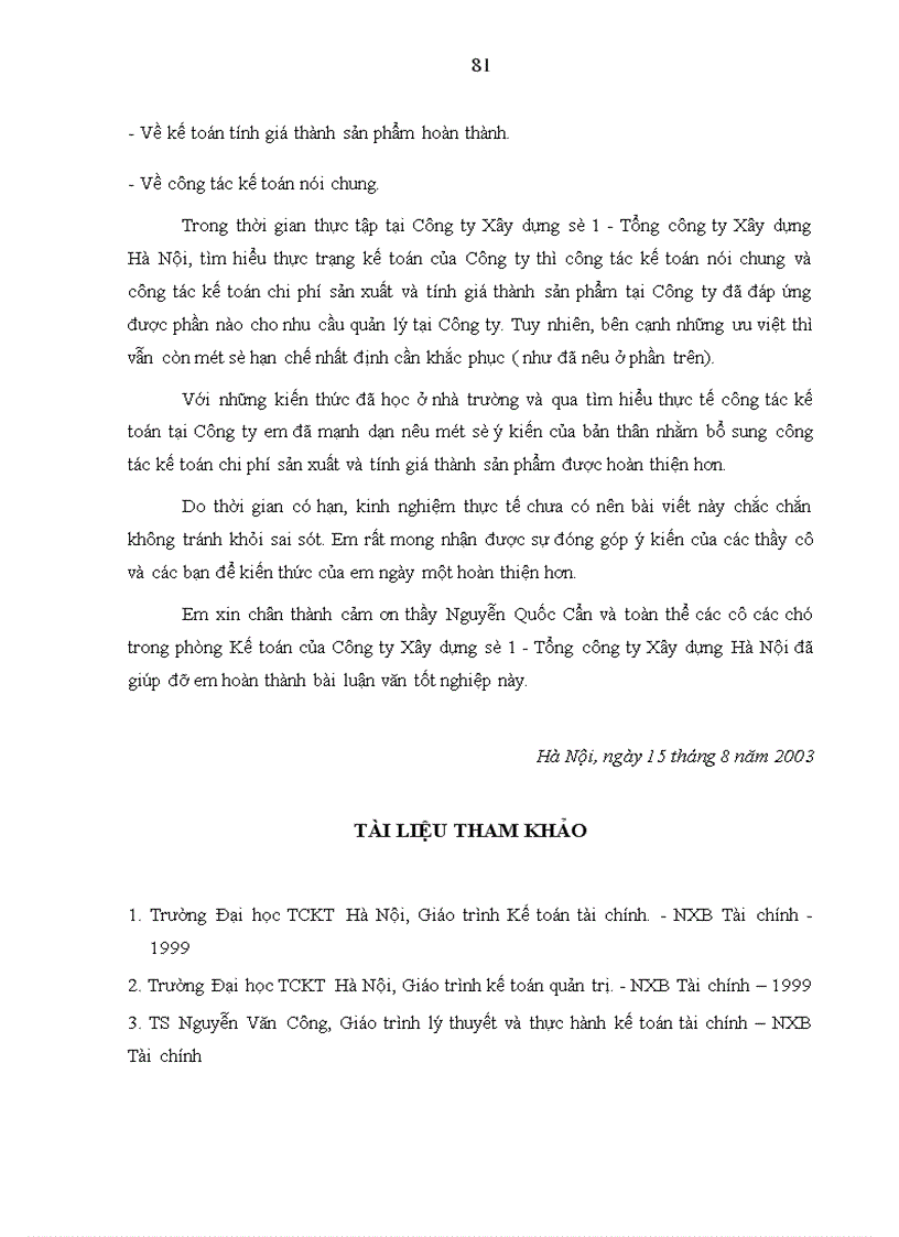 image for page Tổ chức kế toán chi phí sản xuất và tính giá thành sản phẩm tại Công ty Xây dựng số 1 - Tổng Công ty Xây dựng Hà Nội