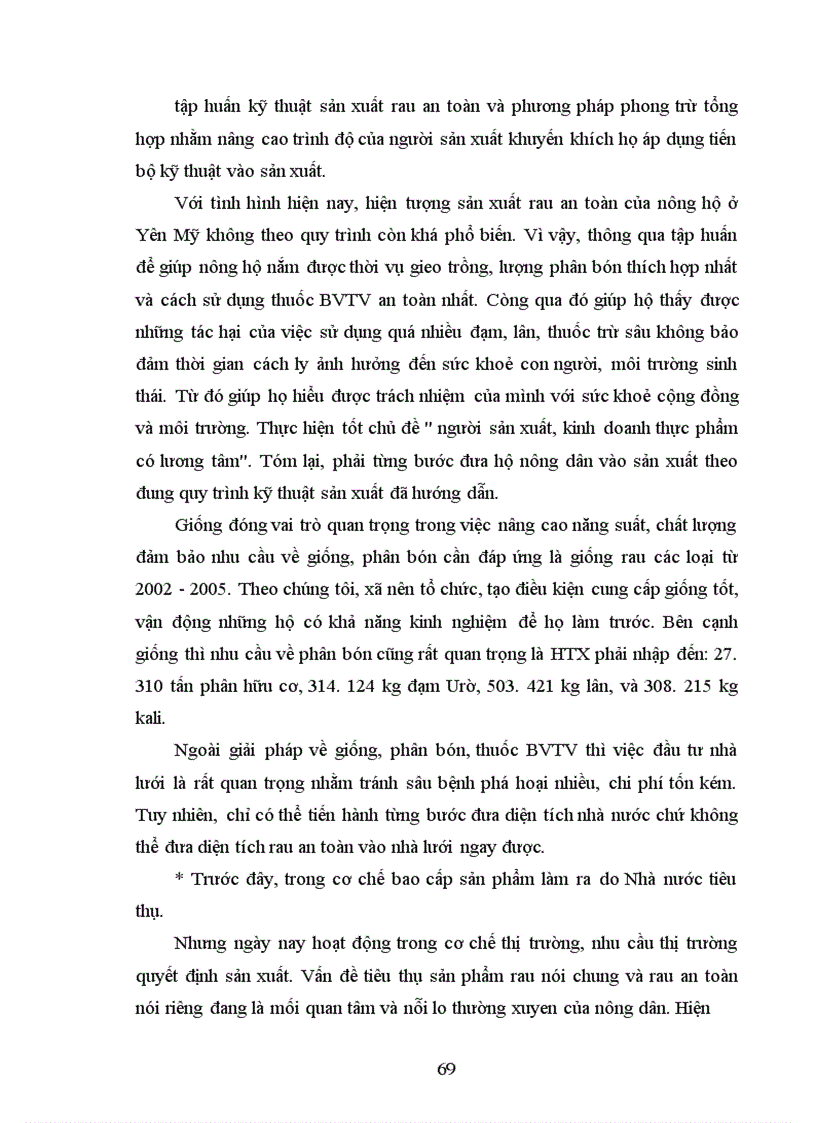 image for page Đánh giá hiệu quả kinh tế sản xuất rau an toàn tại xã Yên Mỹ - Thanh Trì - Hà Nội