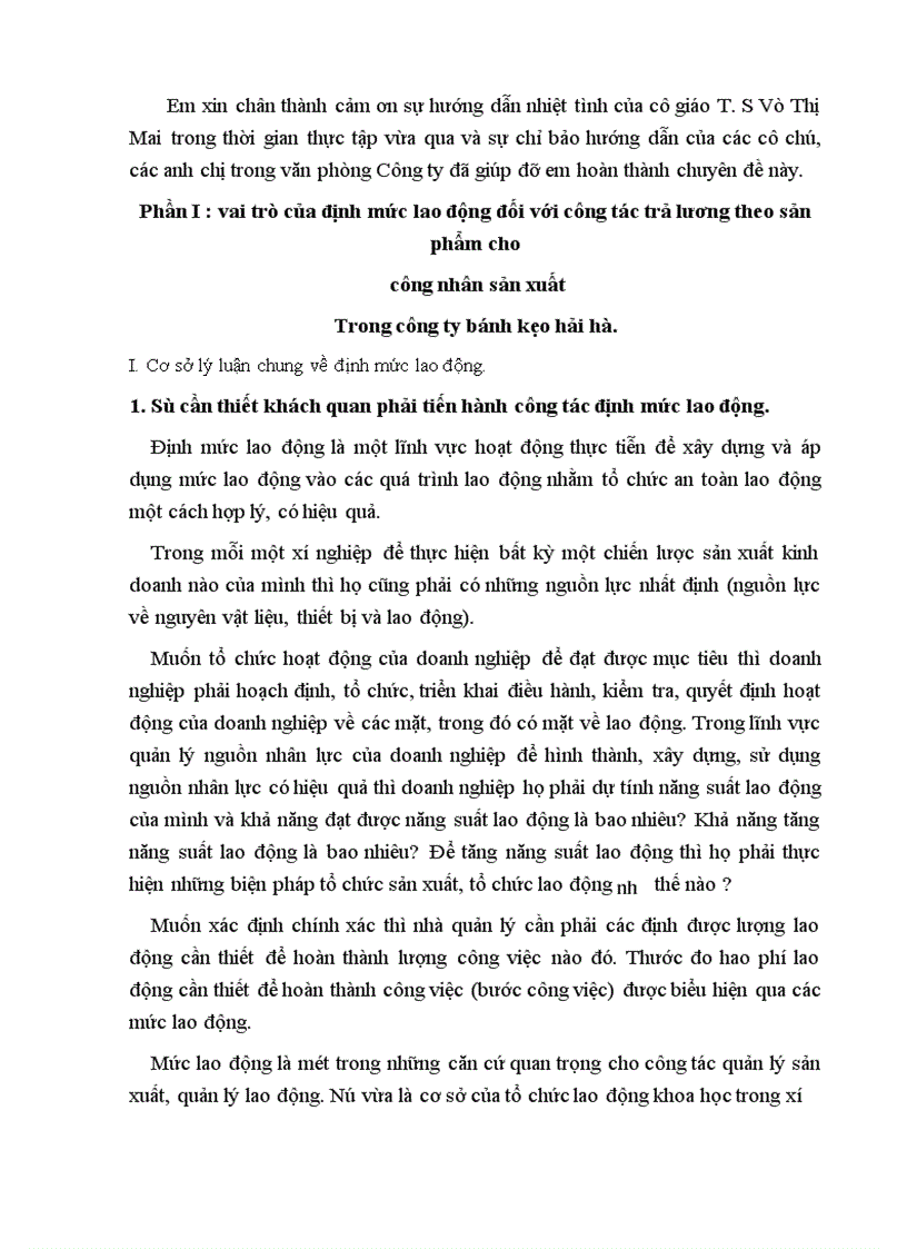 image for page Hoàn thiện công tác định mức lao động nhằm nâng cao hiệu quả trả lương theo sản phẩm trong Công ty Bánh kẹo Hải Hà
