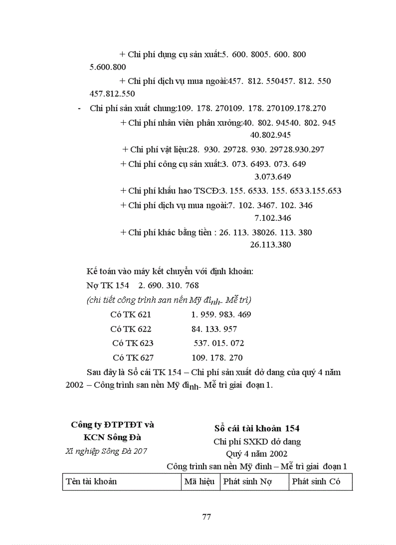 image for page Thực trạng công tác kế toán chi phí sản xuất, tính giá thành sản phẩm ở xí nghiệp Sông Đà