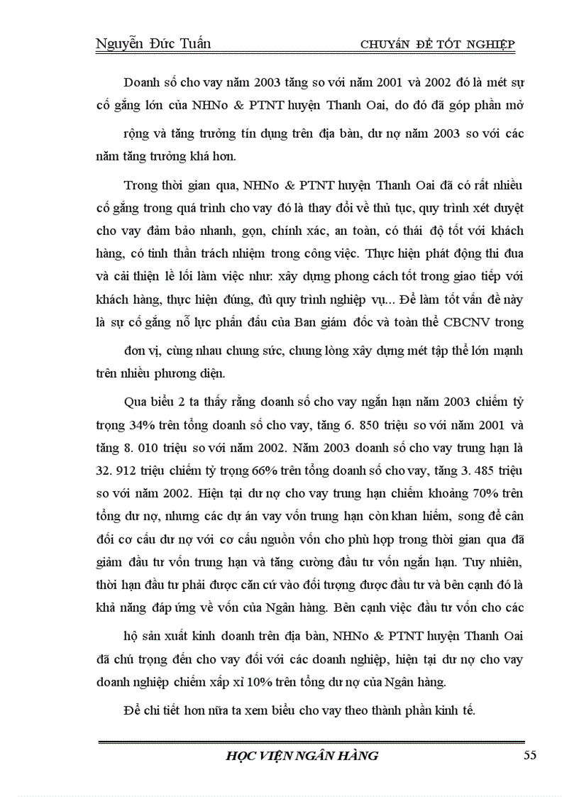 image for page Một số giải pháp phòng ngừa và hạn chế rủi ro tín dụng tại NHNo&PTNT huyện Thanh Oai, tỉnh Hà Tây
