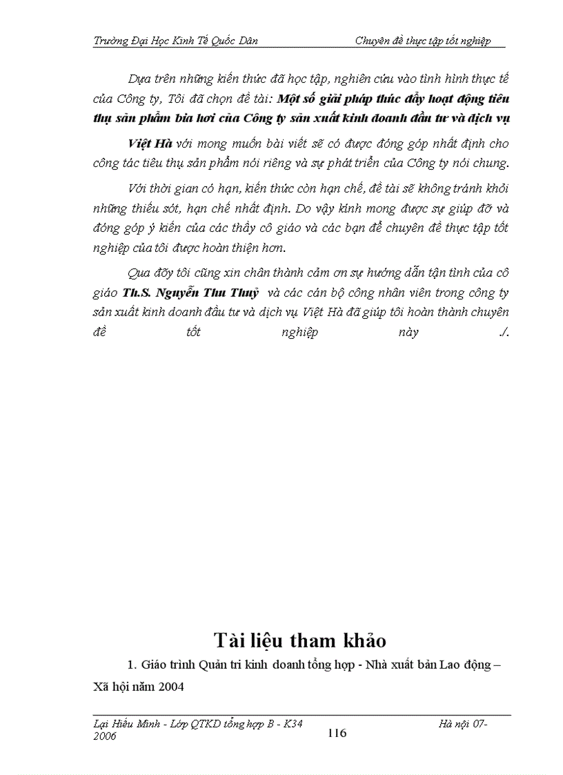 image for page Một số giải pháp thúc đẩy hoạt động tiêu thụ sản phẩm bia hơi tại Công ty sản xuất kinh doanh đầu tư và dịch vụ Việt Hà