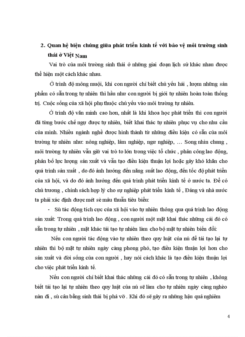 image for page Phép biện chứng giữa phát triển kinh tế với bảo vệ môi trường sinh thái trong điều kiện nước ta hiện nay