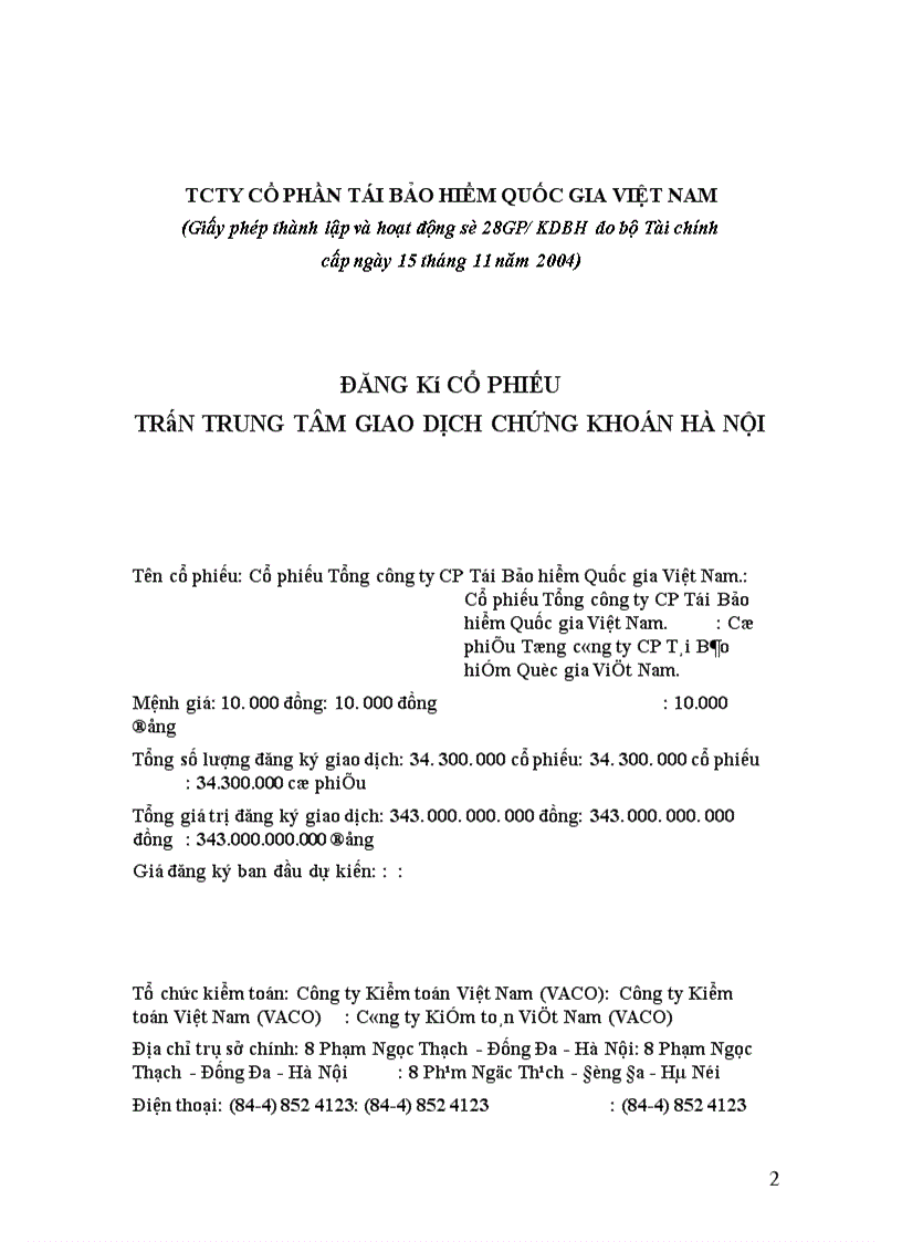 image for page Bản cáo bạch Tổng công ty cổ phần Tái bảo hiểm Quốc gia Việt Nam