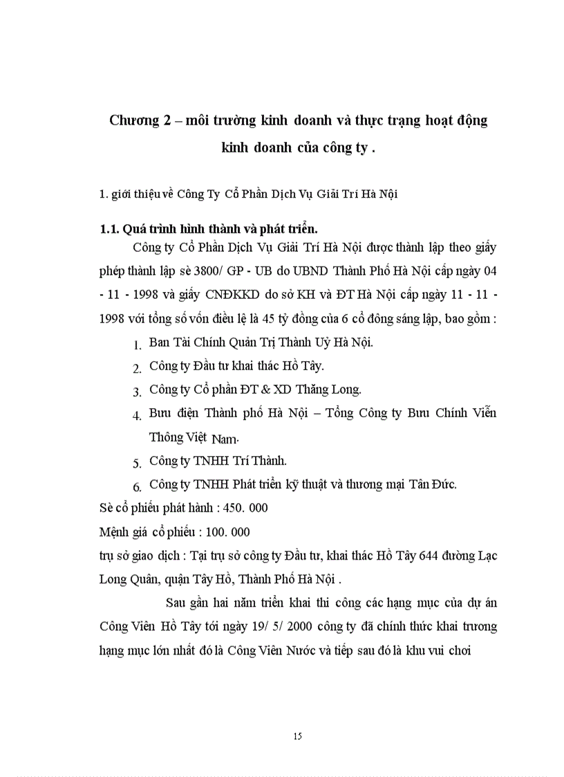 image for page Tăng cường hiệu quả thu hút khách đến vui chơi giải trí tại Công Ty Cổ Phần Dịch Vụ Giải Trí Hà Nội .