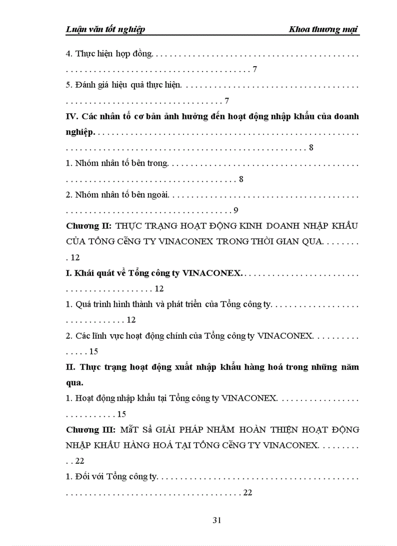 image for page Thực trạng và giải pháp nhằm nâng cao hiệu quả hoạt động kinh doanh nhập khẩu của VINACONEX