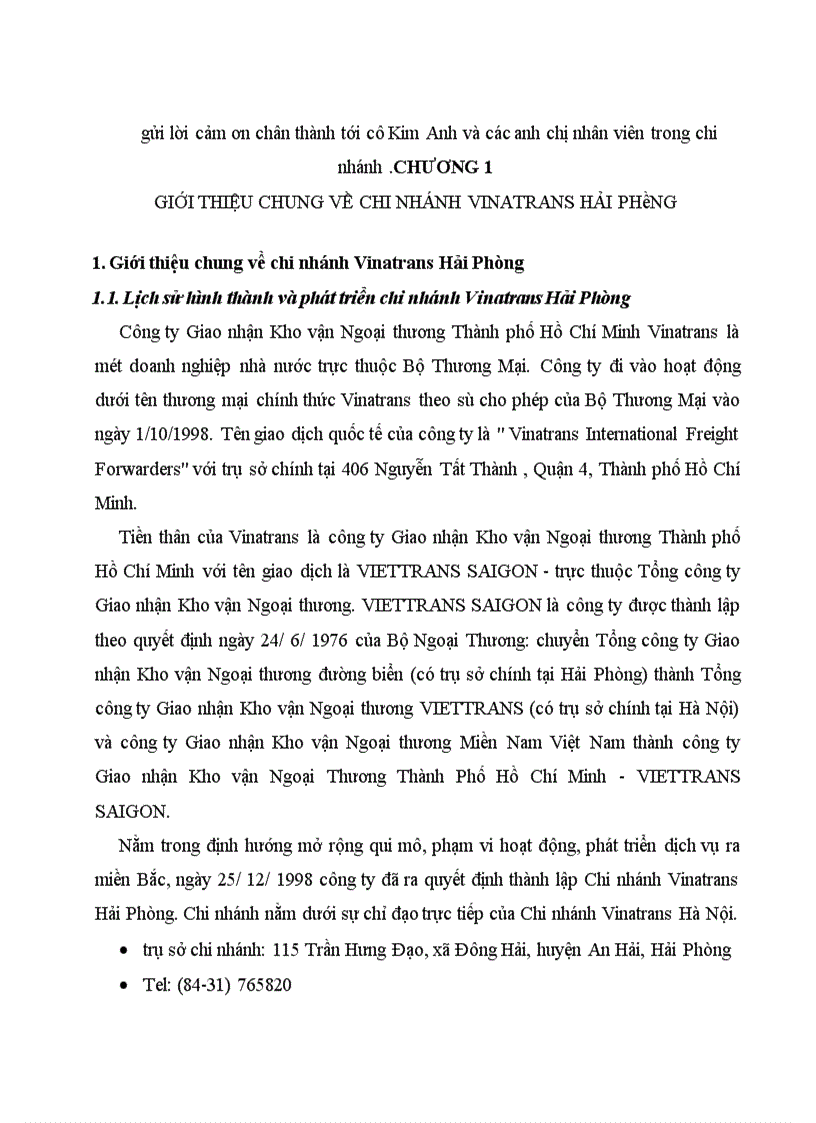 image for page Nghiệp vụ thuê tàu chuyến tại công ty Cổ phần Giao nhận Vận tải Ngoại thương VINATRANS - chi nhánh Hải Phòng