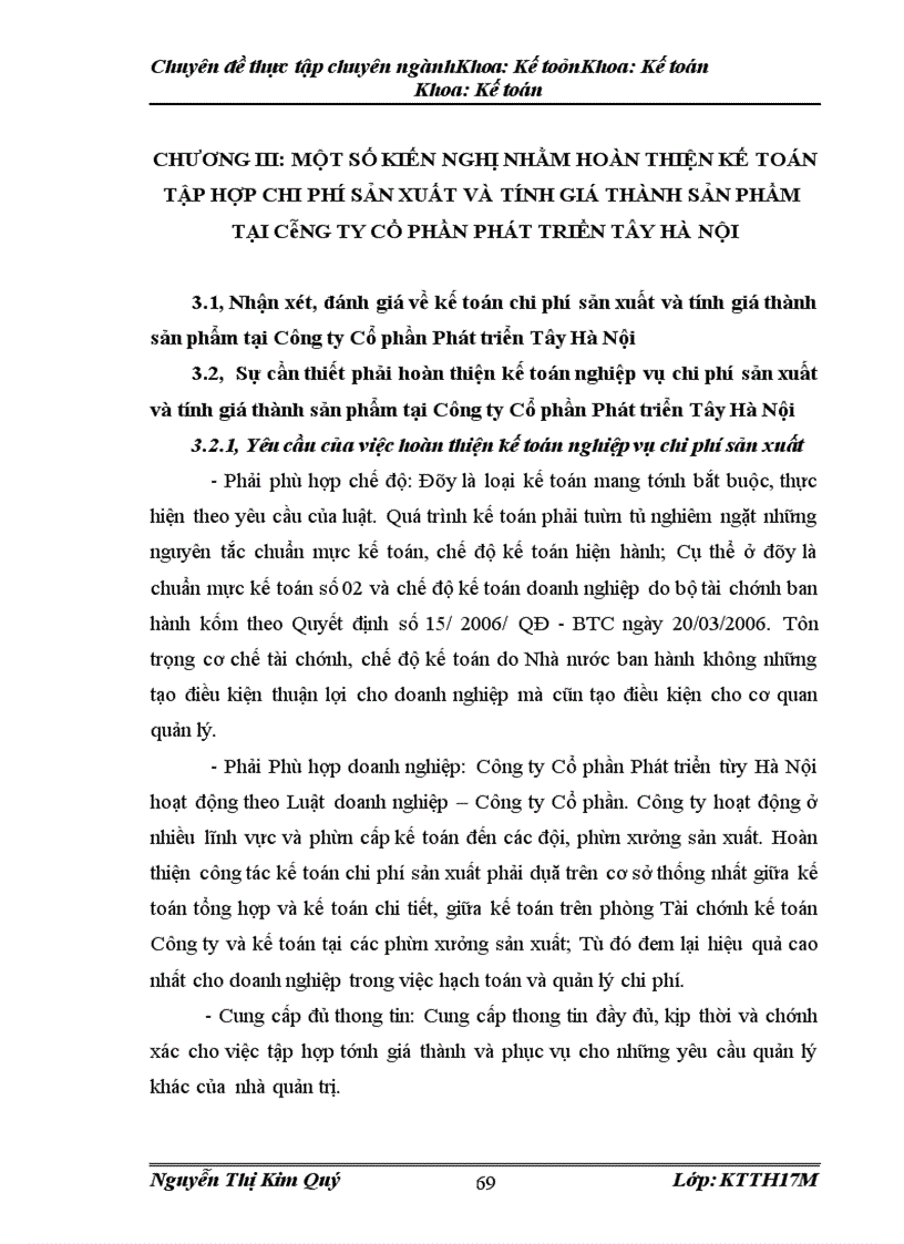 image for page Hoàn thiện kế toán tập hợp chi phí sản xuất và tính giá thành sản phẩm tại Công ty Cổ phần Phát triển Tây Hà Nội
