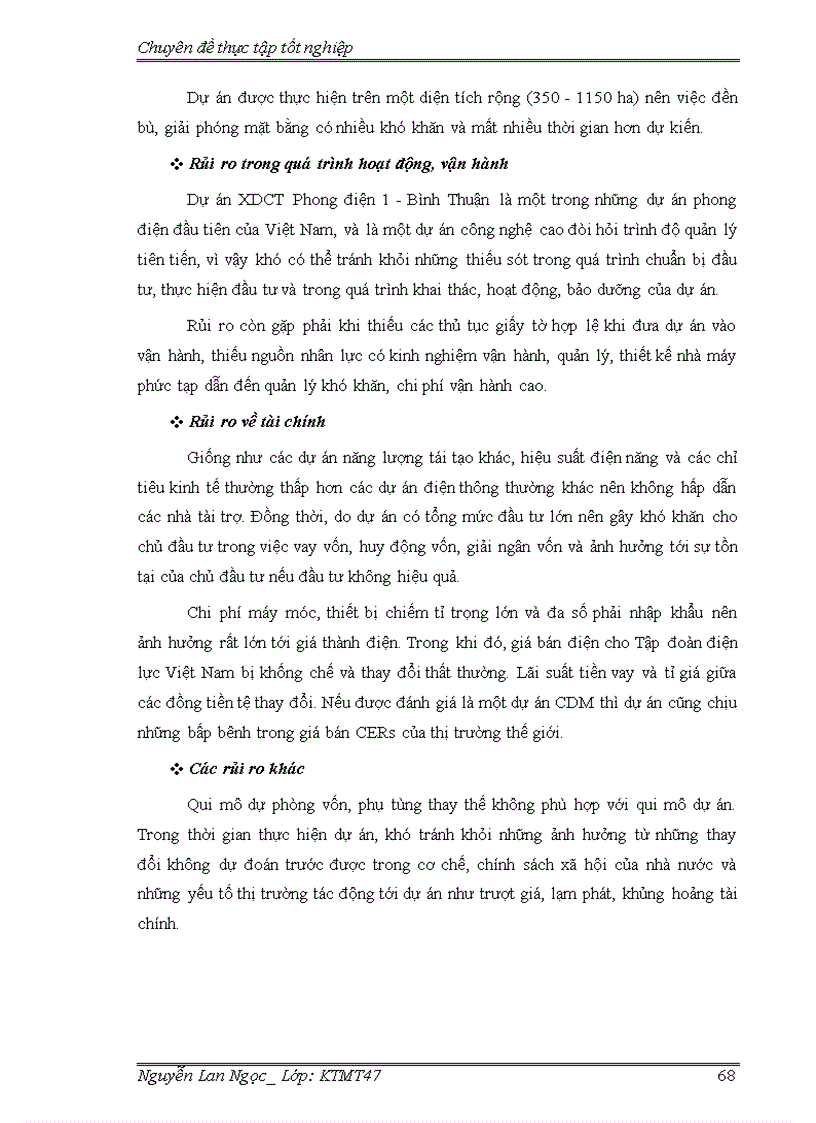 image for page Đánh giá hiệu quả kinh tế xã hội của dự án phong điện i – bình thuận theo cơ chế phát triển sạch