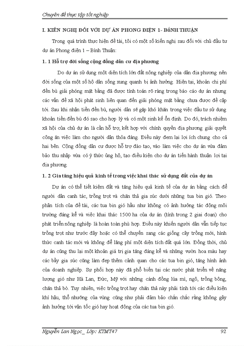 image for page Đánh giá hiệu quả kinh tế xã hội của dự án phong điện i – bình thuận theo cơ chế phát triển sạch