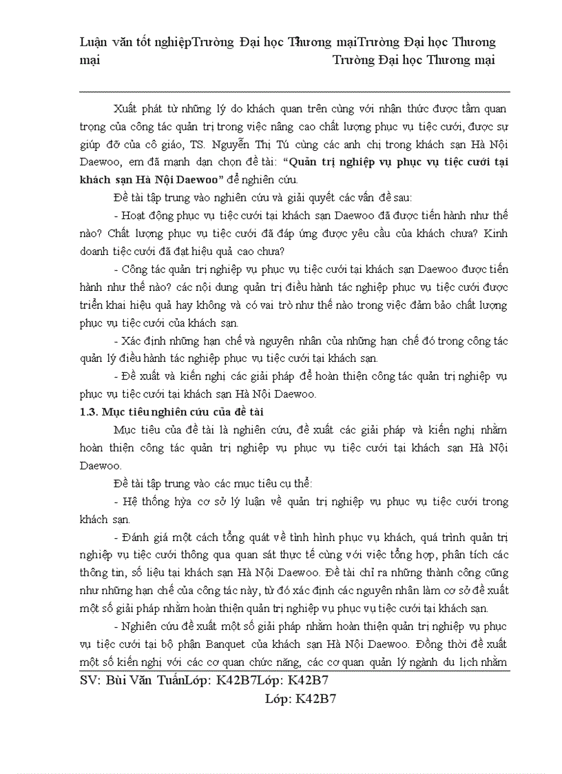 image for page Quản trị nghiệp vụ phục vụ tiệc cưới tại khách sạn Hà Nội Daewoo