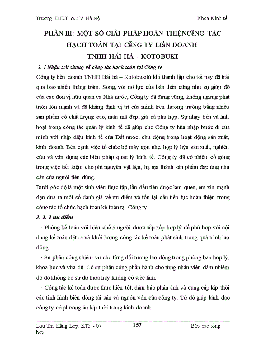image for page Báo cáo kế toán tổng hợp tại Công ty liờn doanh TNHH Hải Hà - Kotobuki