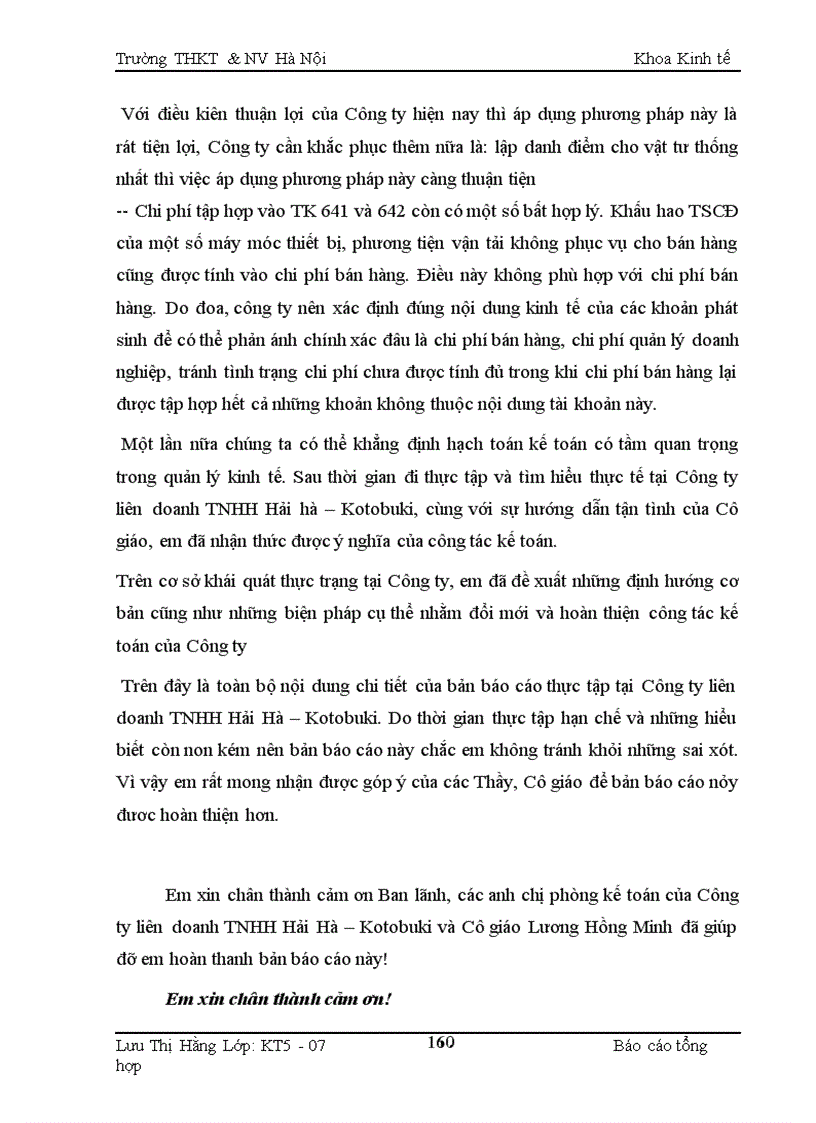 image for page Báo cáo kế toán tổng hợp tại Công ty liờn doanh TNHH Hải Hà - Kotobuki