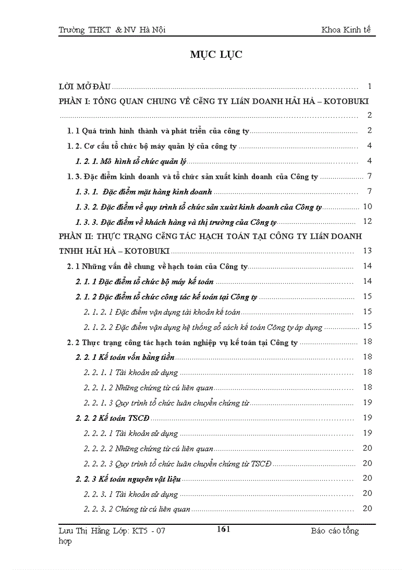 image for page Báo cáo kế toán tổng hợp tại Công ty liờn doanh TNHH Hải Hà - Kotobuki