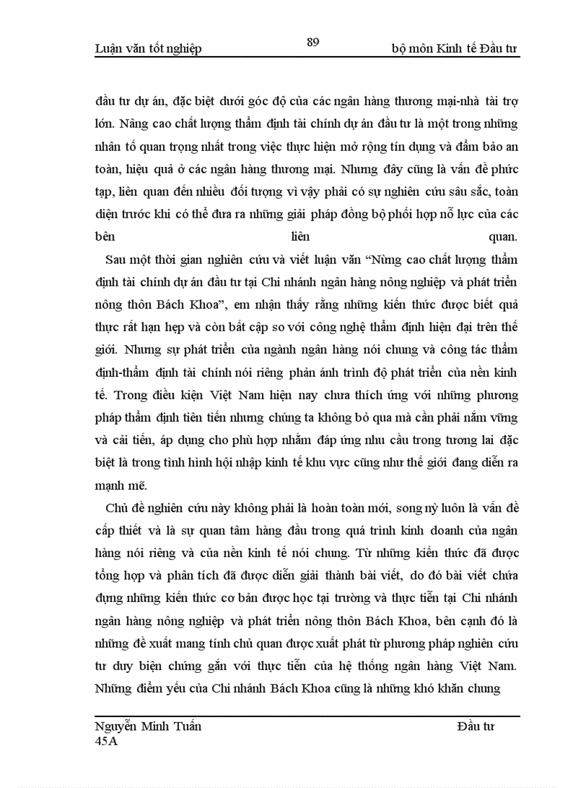 image for page Nâng cao chất lượng công tác thẩm định tài chính dự án đầu tư tại Chi nhánh ngân hàng nông nghiệp và phát triển nông thôn Bách Khoa