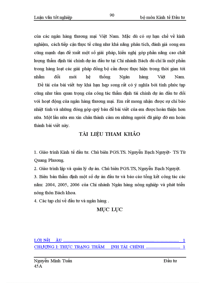 image for page Nâng cao chất lượng công tác thẩm định tài chính dự án đầu tư tại Chi nhánh ngân hàng nông nghiệp và phát triển nông thôn Bách Khoa